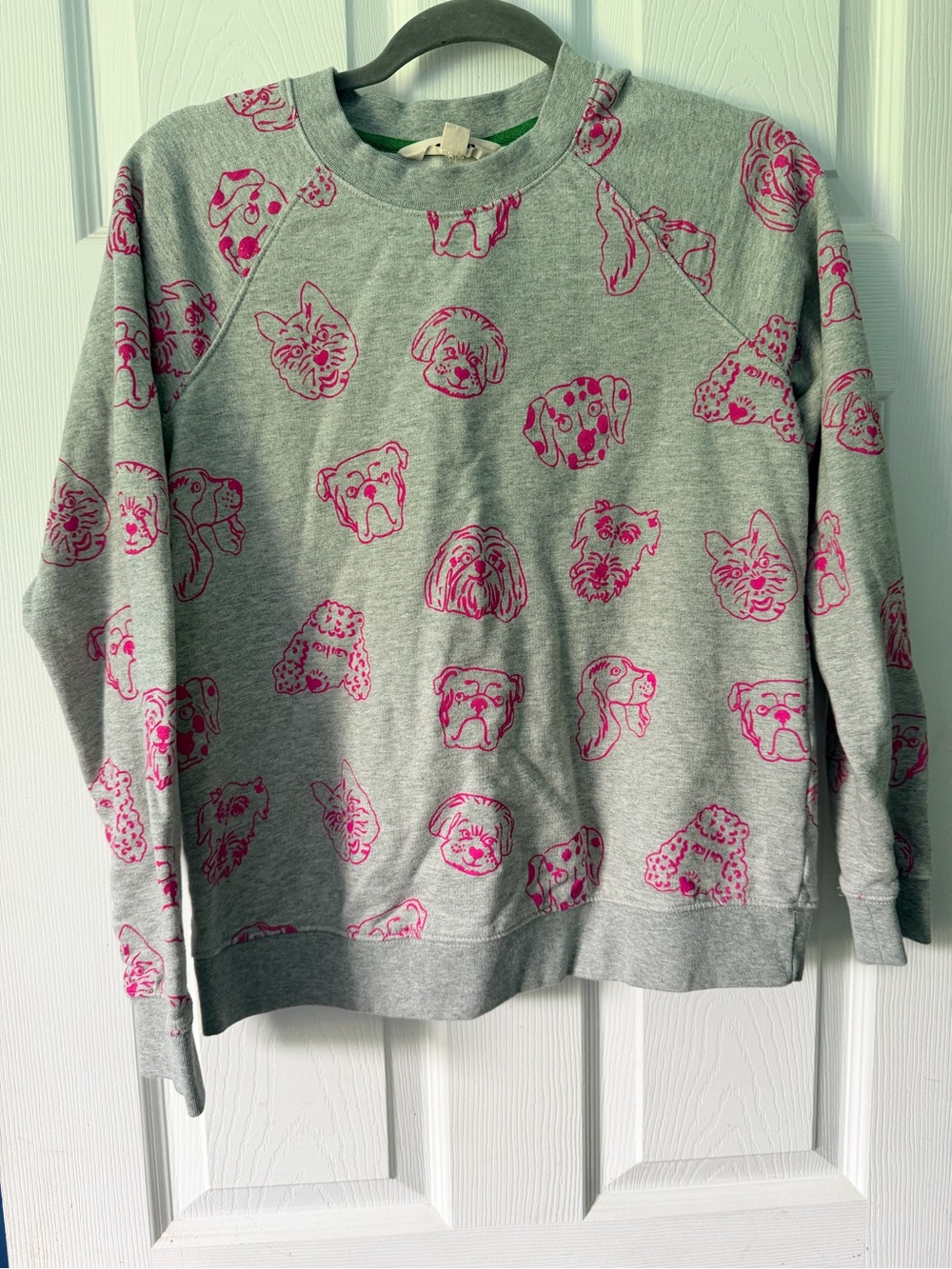 Boden Gray Sweatshirt with Pink Floral Faces - Picture 2 of 4
